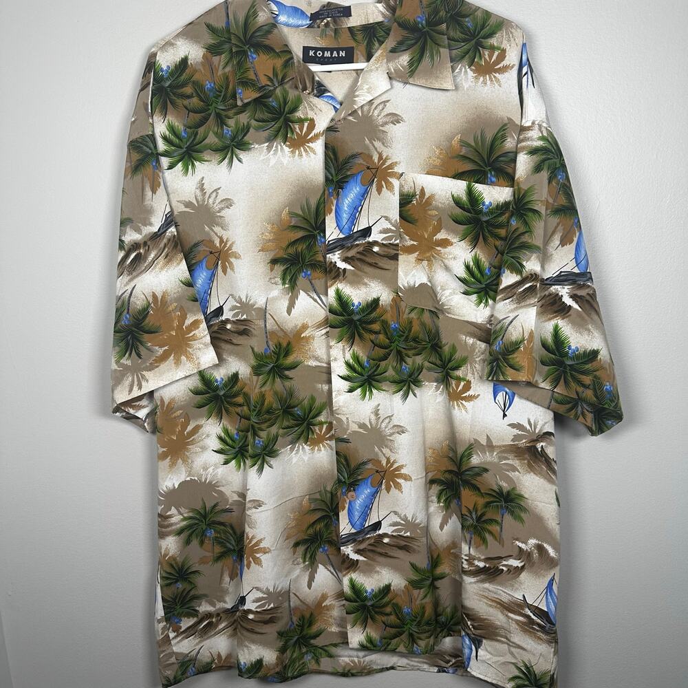 Koman Sport Button-Down Hawaiian Shirt XL